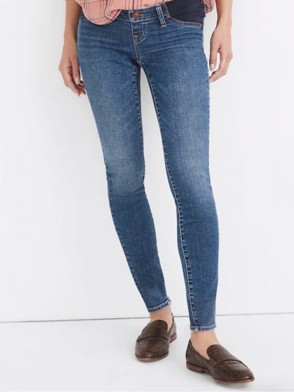 Madewell Maternity Mid-Blue Side Panel Skinny Jeans Size 27
